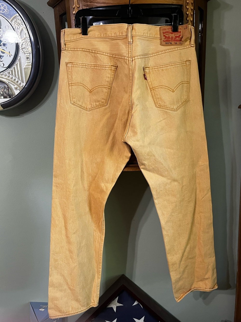 Levi’s 501 XX Yellow Colored Button Fly 2013 Denim Jeans 36x32